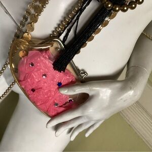 Vintage clear and rhinestones pocketbook